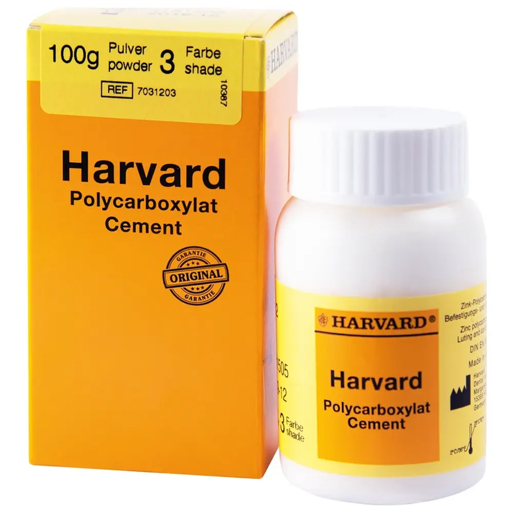 Harvard Dental International Harvard Polycarboxylat Cement Pulver - Klinikpackung 100 g Pulver, 3 - weißlichgelb