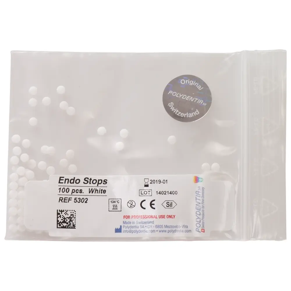 Polydentia SA Endo Stops - Packung 100 Endo-Stopper weiß
