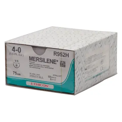 Ethicon Inc. MERSILENE grün geflochten V5 75cm 4-0 Pa 36