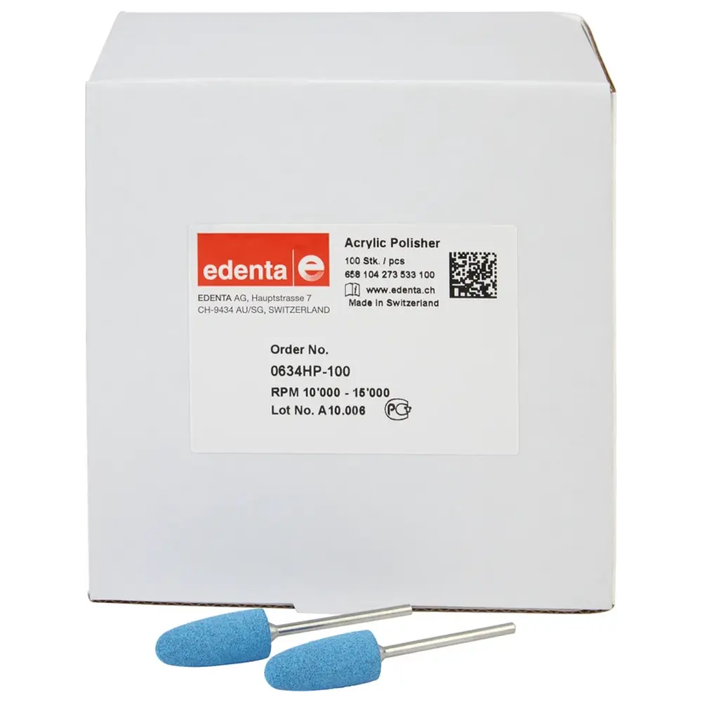 Edenta Acrylic Polisher - Packung 100 Stück, blau, HP, Figur 273, 24 mm, ISO 100