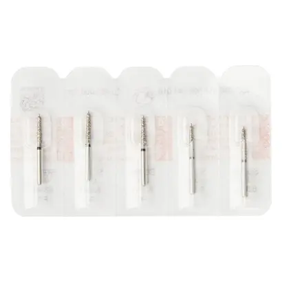 Edenta Diamanten 998 - Packung 5 St. schw. s-grob, FG, Figur 508 Konus rund m. Führungsst., 9 mm, 0,4 mm, ISO 016