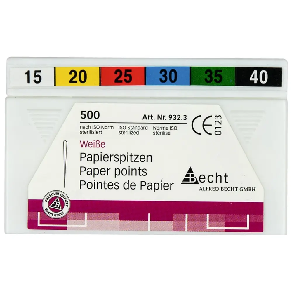 Becht Papierspitzen weiß - Sortiment 500 Stück ISO 015-040