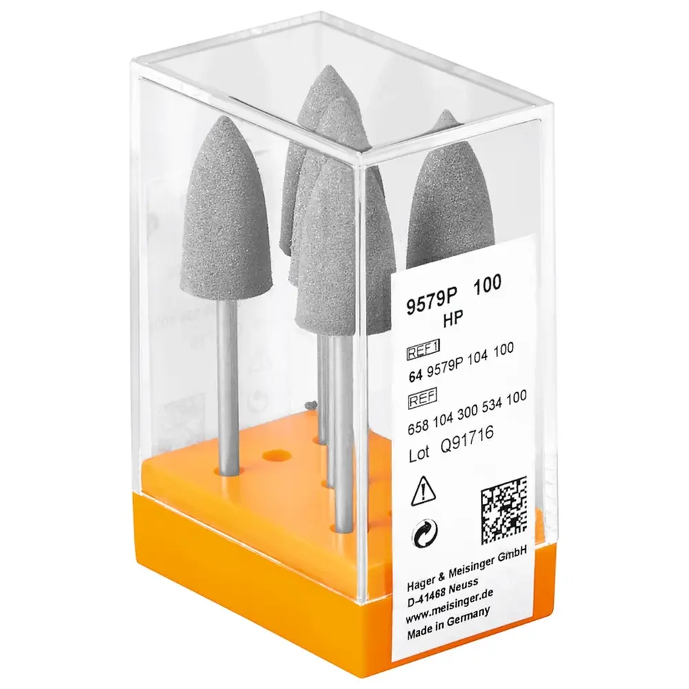 Hager & Meisinger Kunststoffpolierer 9579 - Packung 5 Stück grau, HP, Figur 300, 20 mm, ISO 100