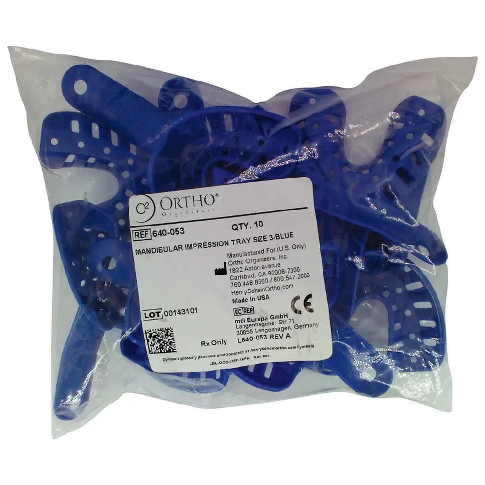 Cardex Dental ABFORMLÖFFEL - Packung 10 Stück UK, Gr. 3, blau