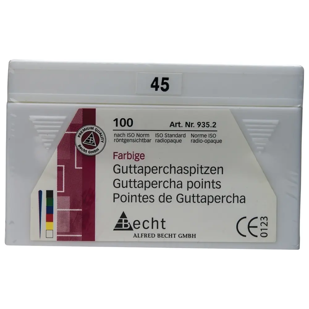 Becht Guttaperchaspitzen farbig - Packung 100 Stück ISO 045