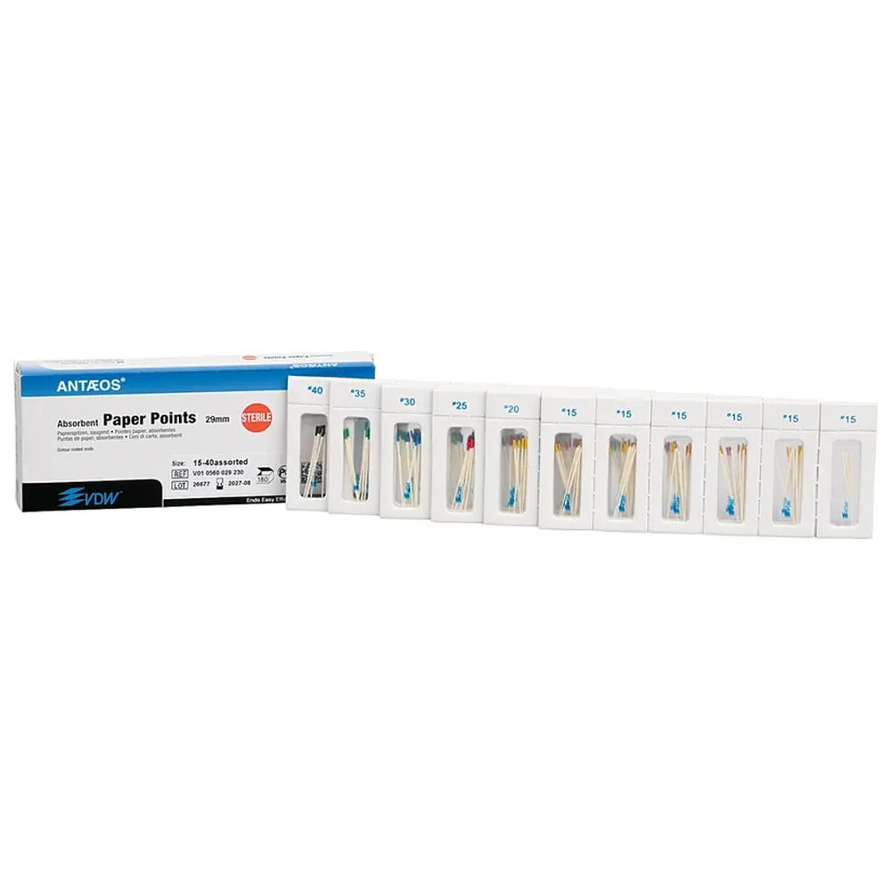 VDW Papierspitzen steril - Packung 180 Stück Taper.02, ISO 015-040