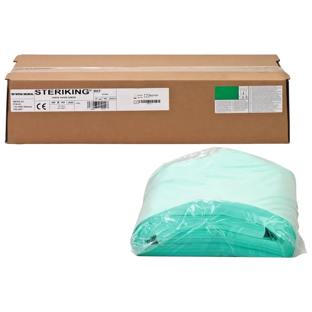 Steriking Krepppapier - Packung 500 Stück grün, 60 x 60 cm Steriking Krepppapier - Packung 500 Stück grün, 60 x 60 cm