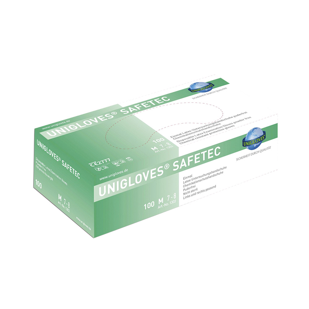 UNIGLOVES Safetec Latex pdfr S 100St