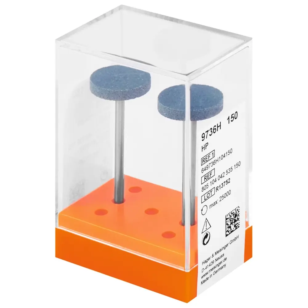 Hager & Meisinger Diamantschleifer 9736 - Packung 2 Stück blau grob, HP, Figur 042, 3 mm, ISO 150