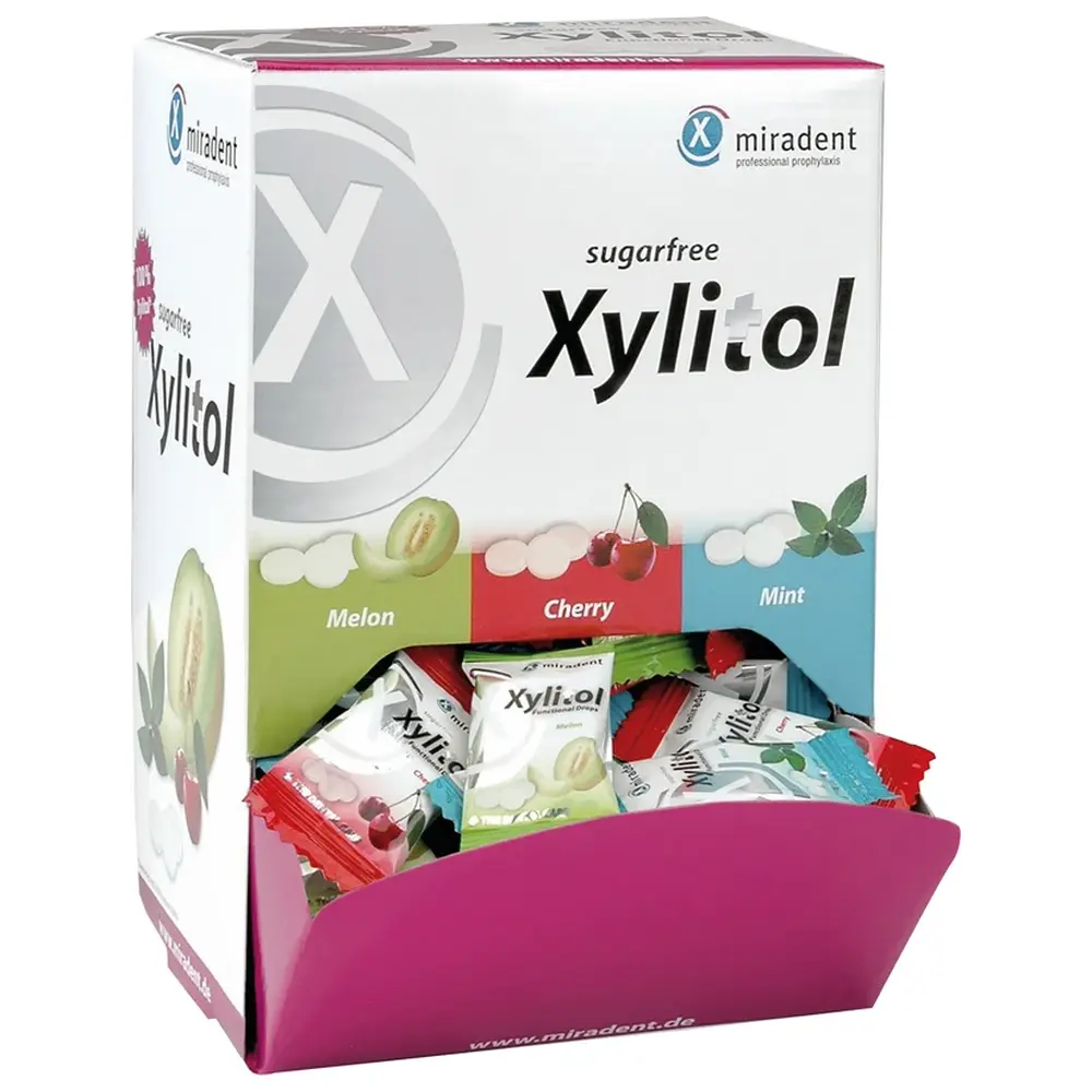 Hager & Werken Xylitol Drops - Schüttbox 100 Stück sortiert (Kirsche, Melone, Minze)