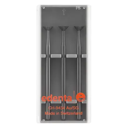 Edenta Diamanten 812 - Packung 3 Stück Standard, HP, Figur 022 umgekehrter Kegel seitenbelegt, 2 mm, ISO 050