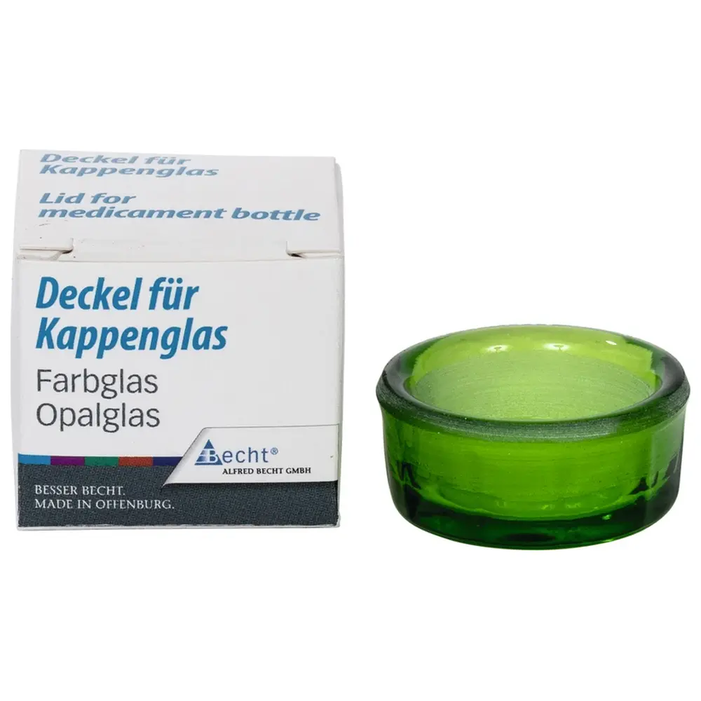 Becht Kappengläser aus Buntglas - Stück Ersatz-Deckel grün