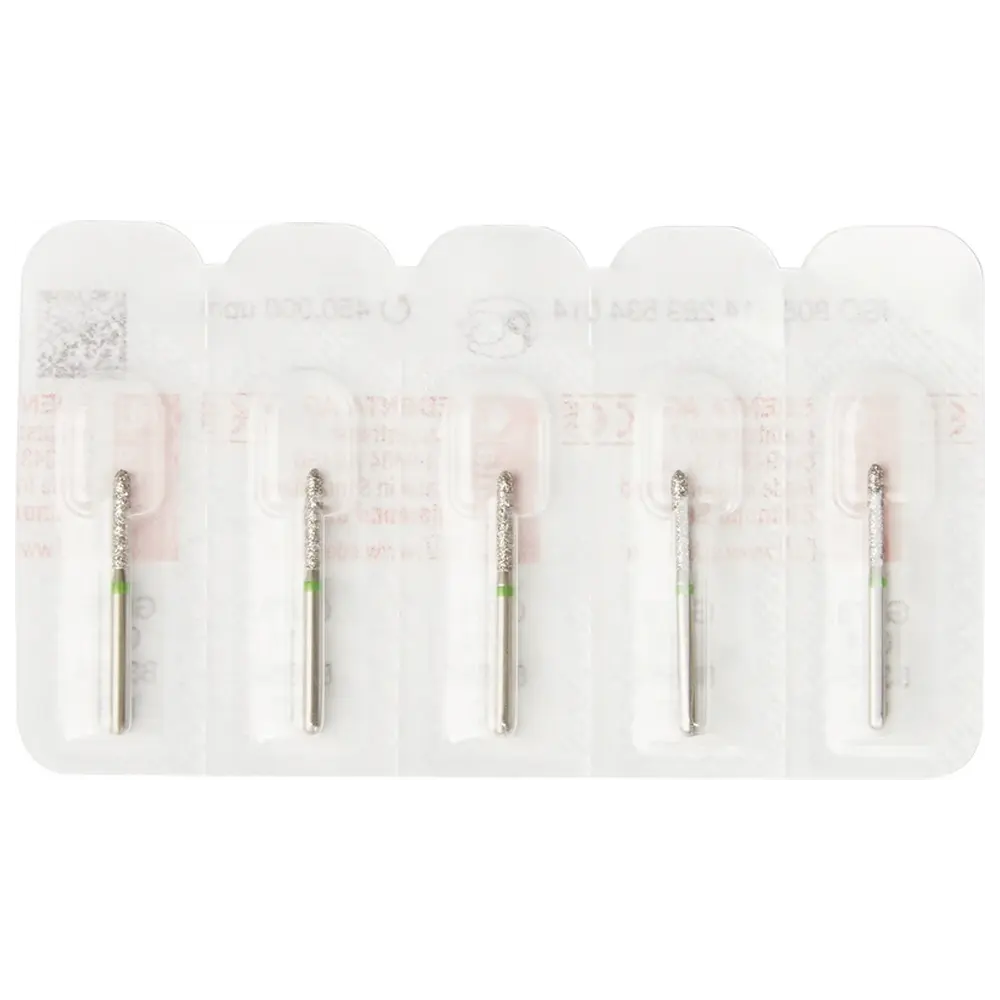 Edenta Diamanten 878 - Packung 5 Stück grün grob, FG, Figur 289 Torpedo zylindrisch, 8 mm, ISO 014