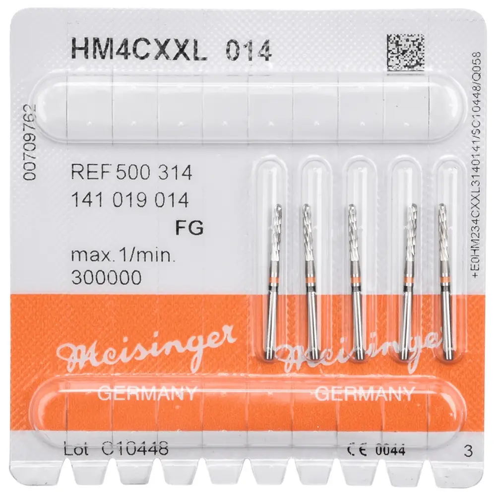 Hager & Meisinger Kronentrenner HM 4C - Packung 5 Stück Diamantverz., orange/schwarz, FG, Figur 141, 8,1 mm (XXL), ISO 014