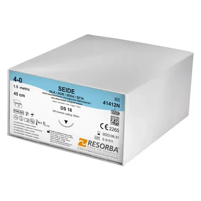 Healthium Medtech Limited Seide Nahtmaterial DS18 4/0 schwarz Pa 24