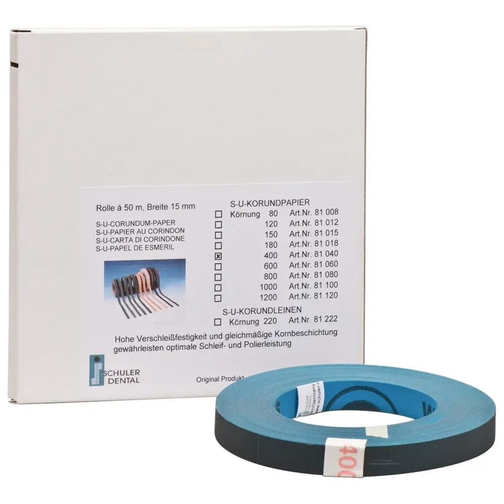 SCHULER-DENTAL S-U-KORUNDPAPIER - Rolle 50 m Papier Körnung 400