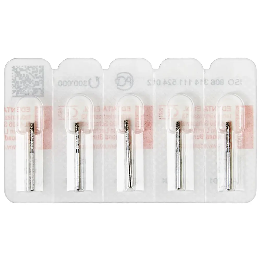 Edenta Diamanten 837 - Packung 5 Stück Standard, FG, Figur 111 Zylinder flach, 8 mm, ISO 012