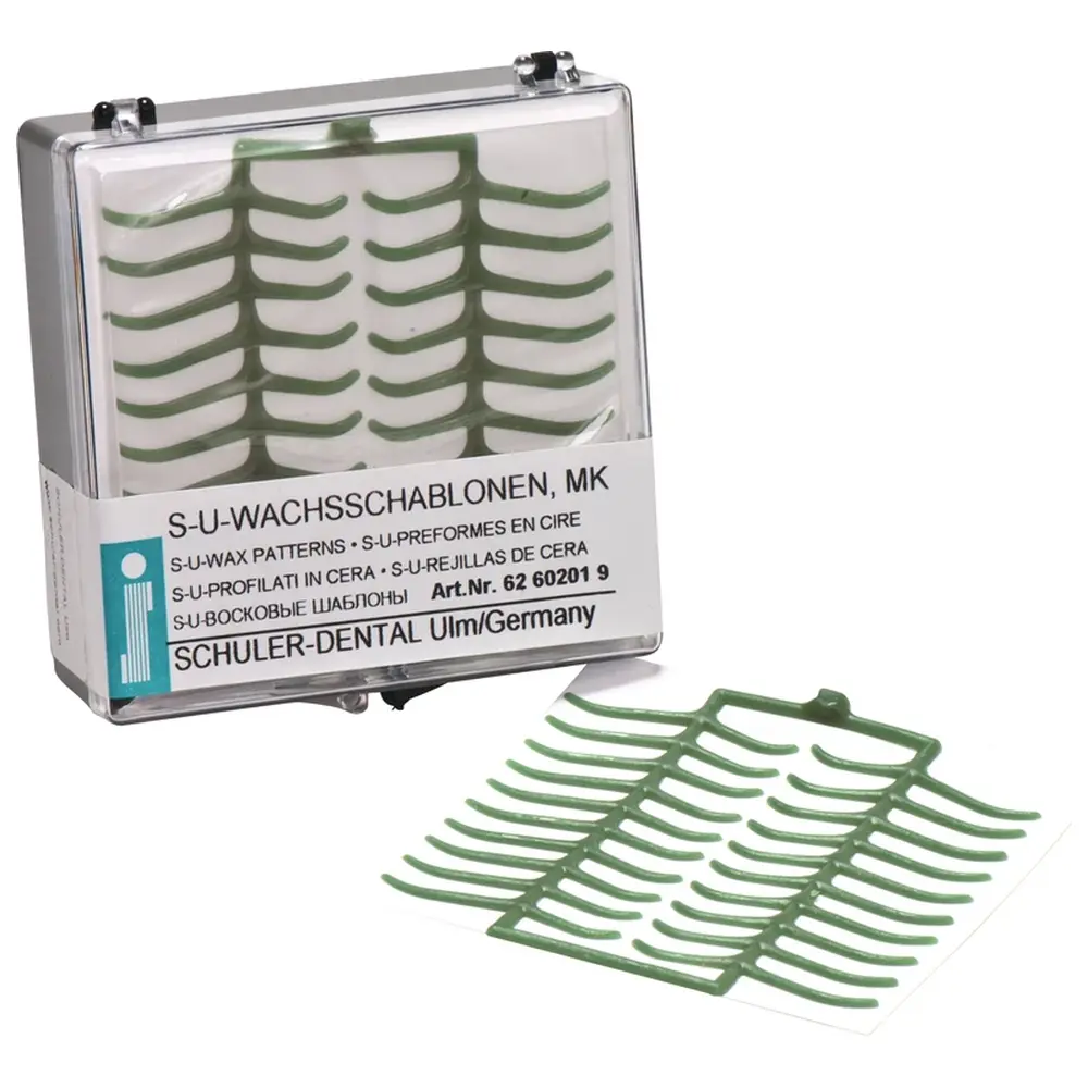 SCHULER-DENTAL S-U-WACHSSCHABLONEN - Packung 10 Stück Plattenretention MK