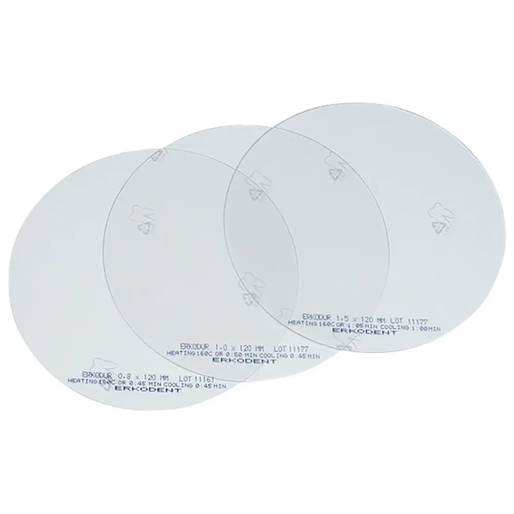 ERKODENT Erkodur - Packung 50 Stück klar, 125 mm x 125 mm, Stärke 2 mm