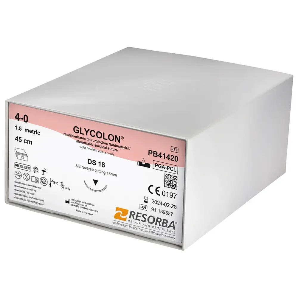 Resorba Medical Glycolon® - Packung 24 Stück, violett, 45 cm, DS 18, USP 4/0