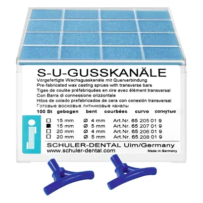 SCHULER-DENTAL S-U-Gusskanäle - Packung 100 Stück gebogen, 15 mm, Ø 5 mm