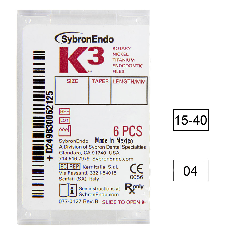 K3 NiTi-Files .04 Gr.15-40 25mm 6St
