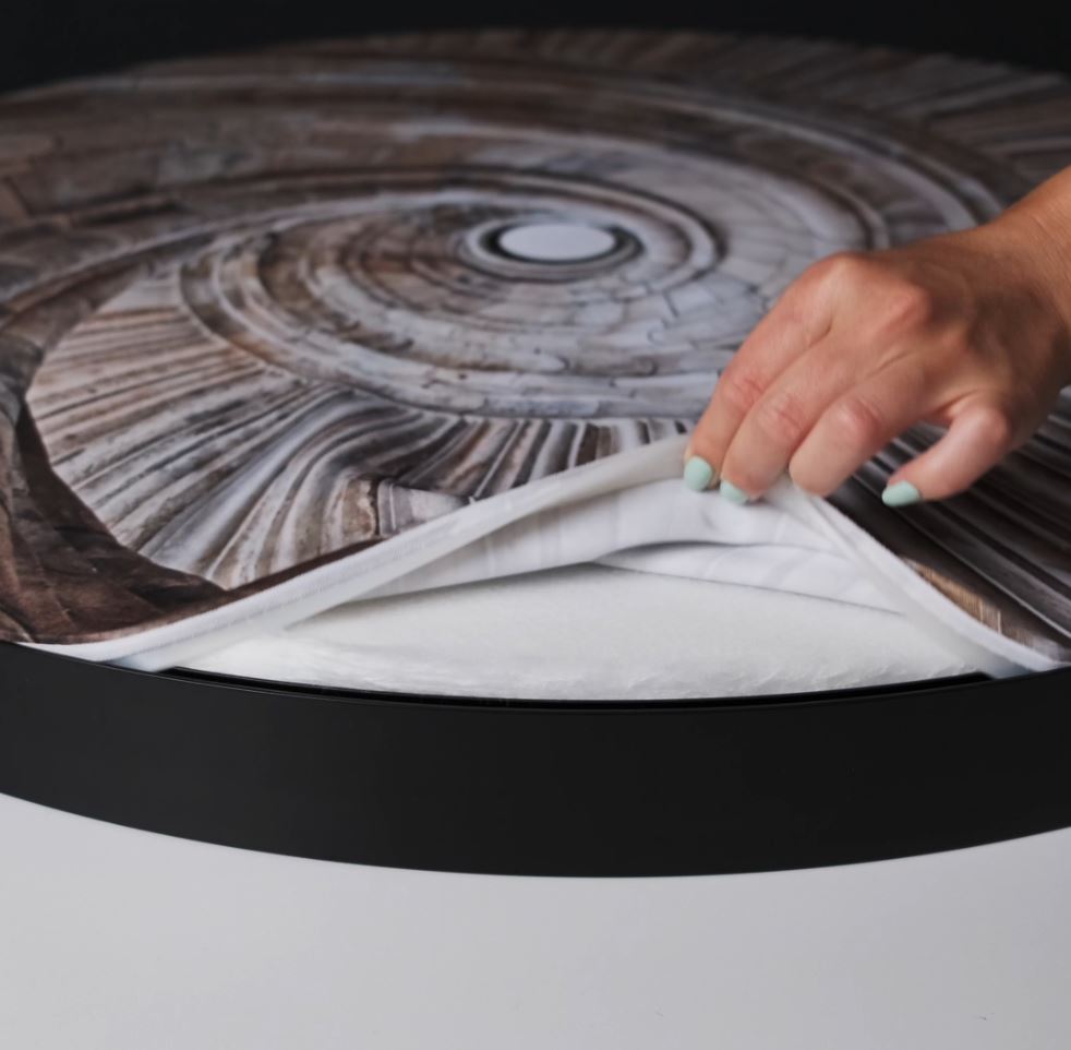 Akustikbild Rund – Premium Textil, hochauflösend, Öko-TEX®100, schallabsorbierend, waschbar, werkzeugfrei austauschbar, für