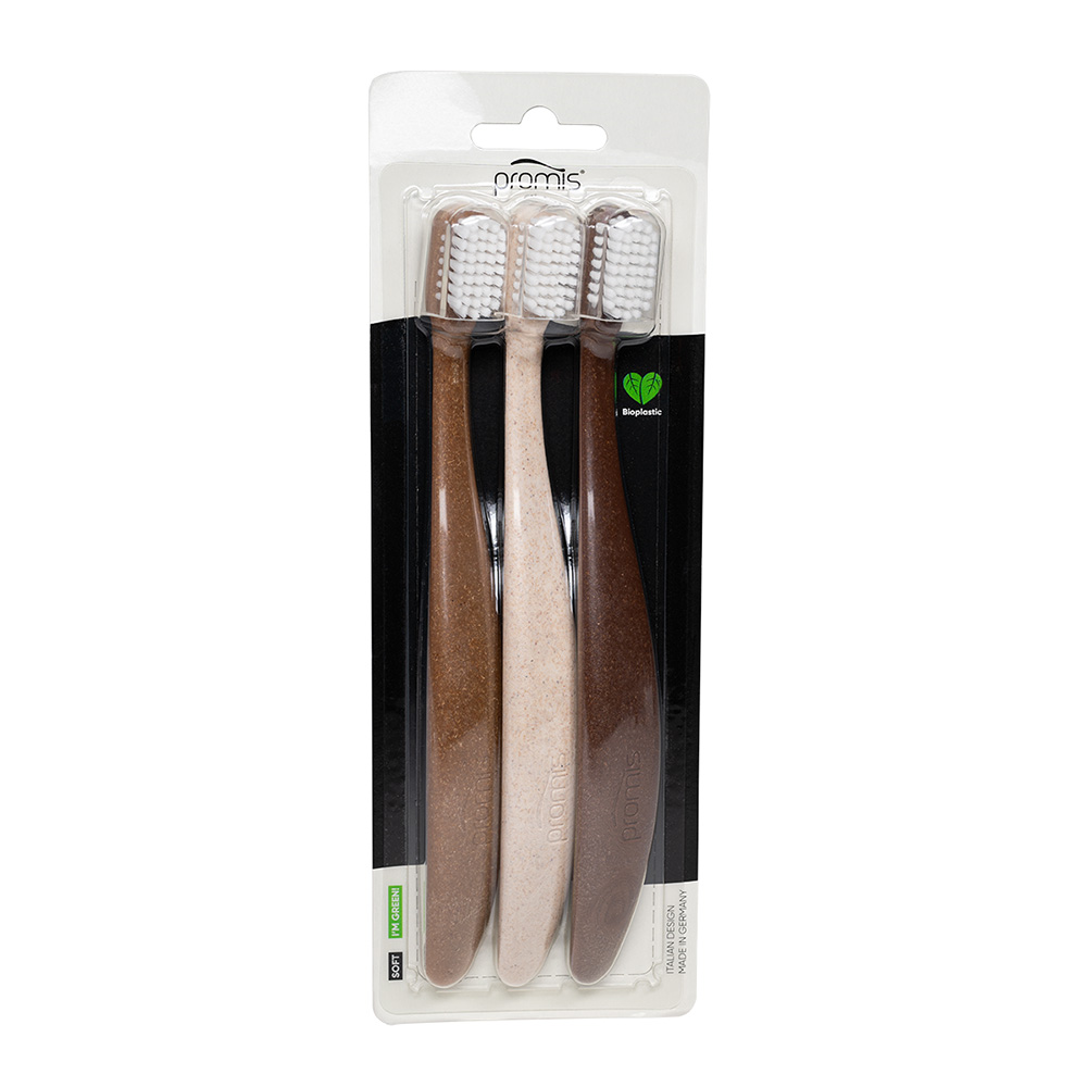 GX256086_Promis_Zahnbuersten_Wood_Trio_3St Promis Zahnbürsten Wood Trio 3St