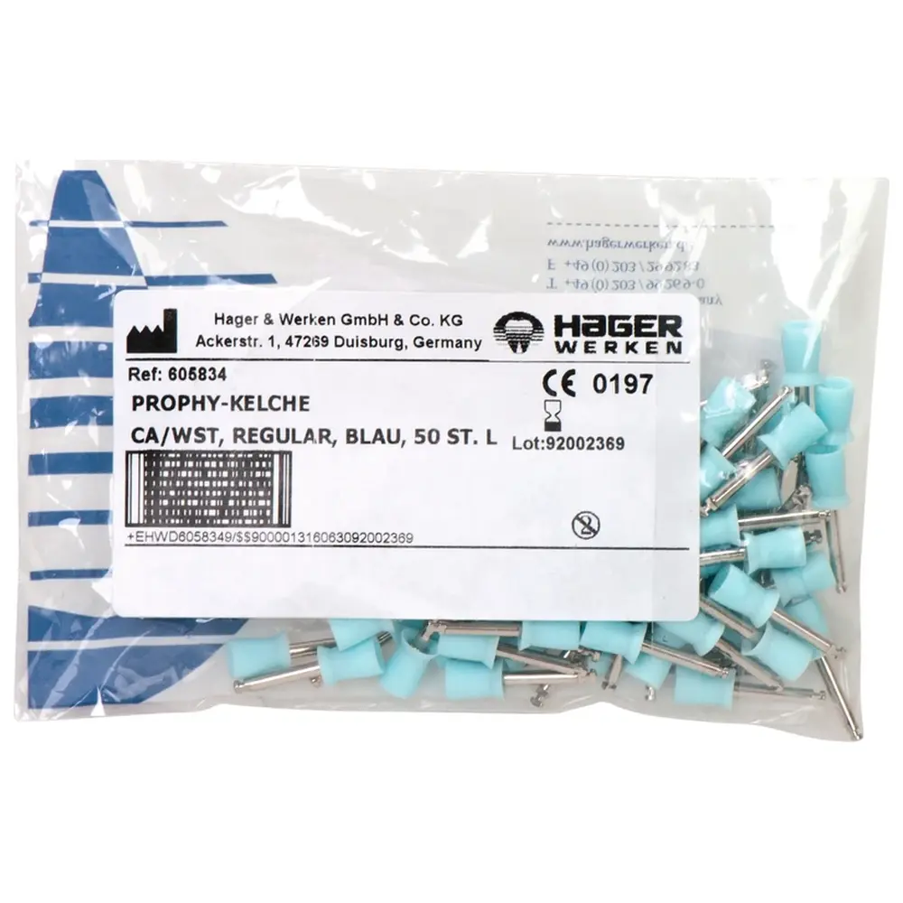 Hager & Werken Prophy-Cup® - Packung 50 Stück blau regular, WST