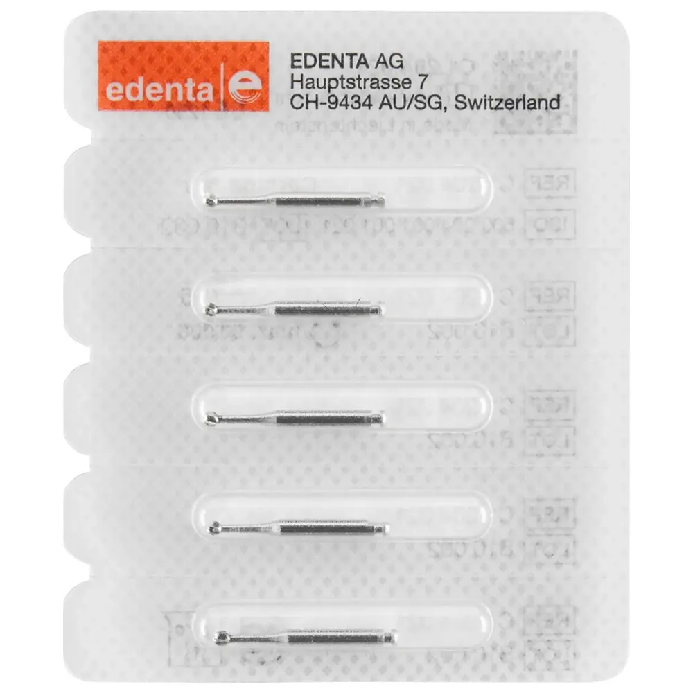 Edenta HM Bohrer C1 - Packung 5 Stück RA, Figur 001, ISO 021