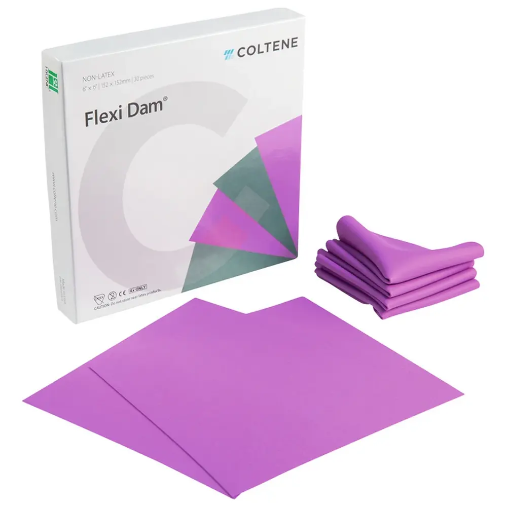 COLTENE HYGENIC® Flexi Dam® Non Latex - Packung 30 Stück mittel, 152 x 152 mm, lila