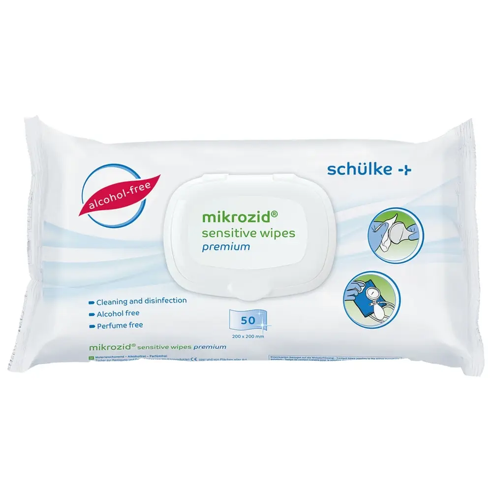 schülke mikrozid® sensitive wipes - Soft-Nachfüllpackung 50 Stück premium