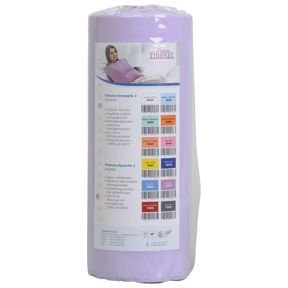 THIENEL Dental Patientenumhang Nr. 3 - Rolle 80 Stück lila, 60 x 54 cm