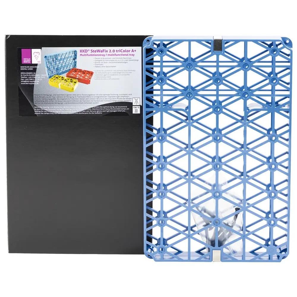 Kentzler-Kaschner KKD® SteWaFix 2.0 triColor A+ - Stück groß für bis zu 12 PA-Instrumente, 10 Silikonstopper, blau