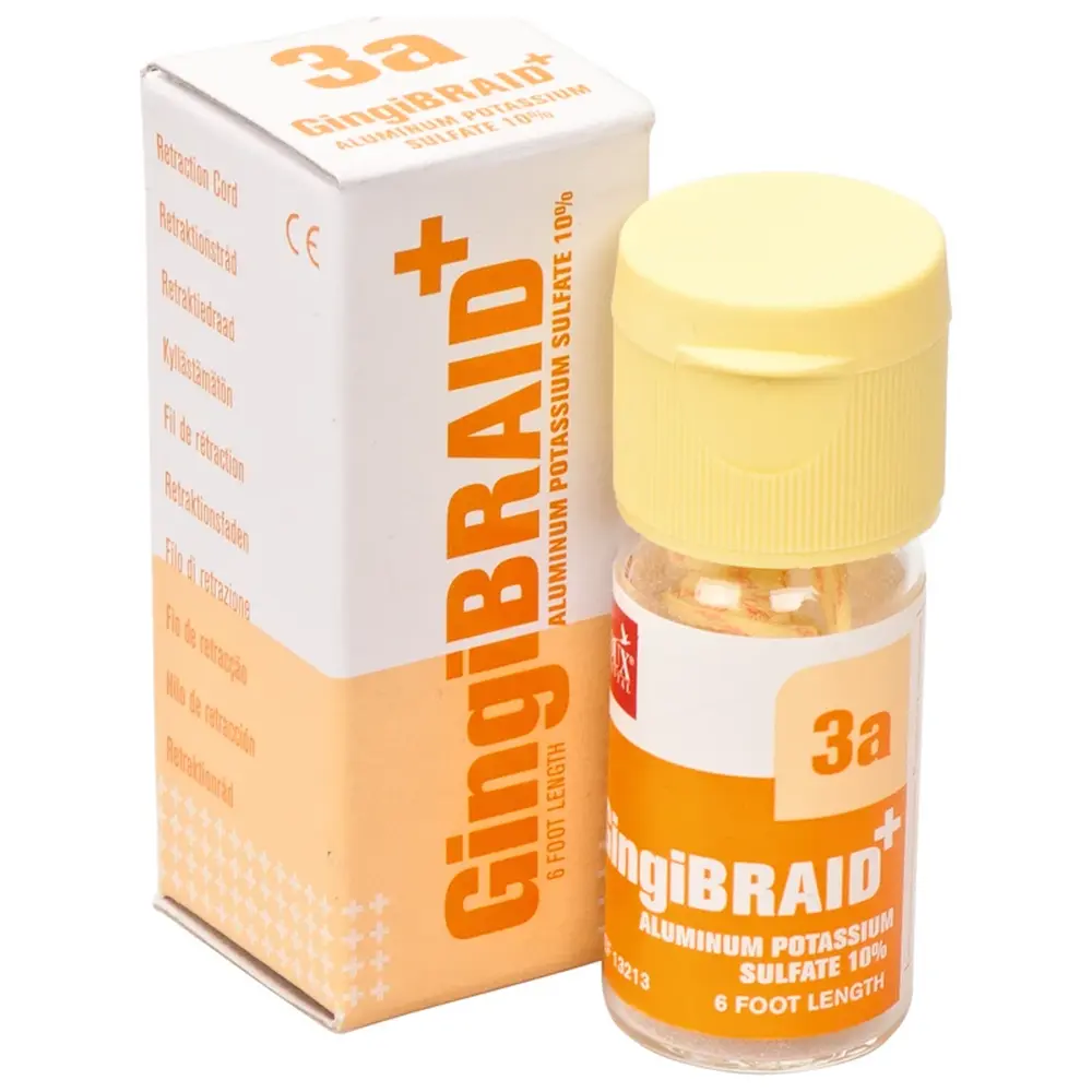 Kerr GingiBRAID+ - Flasche 183 cm Faden Größe 3a gelb mit rosa, imprägniert