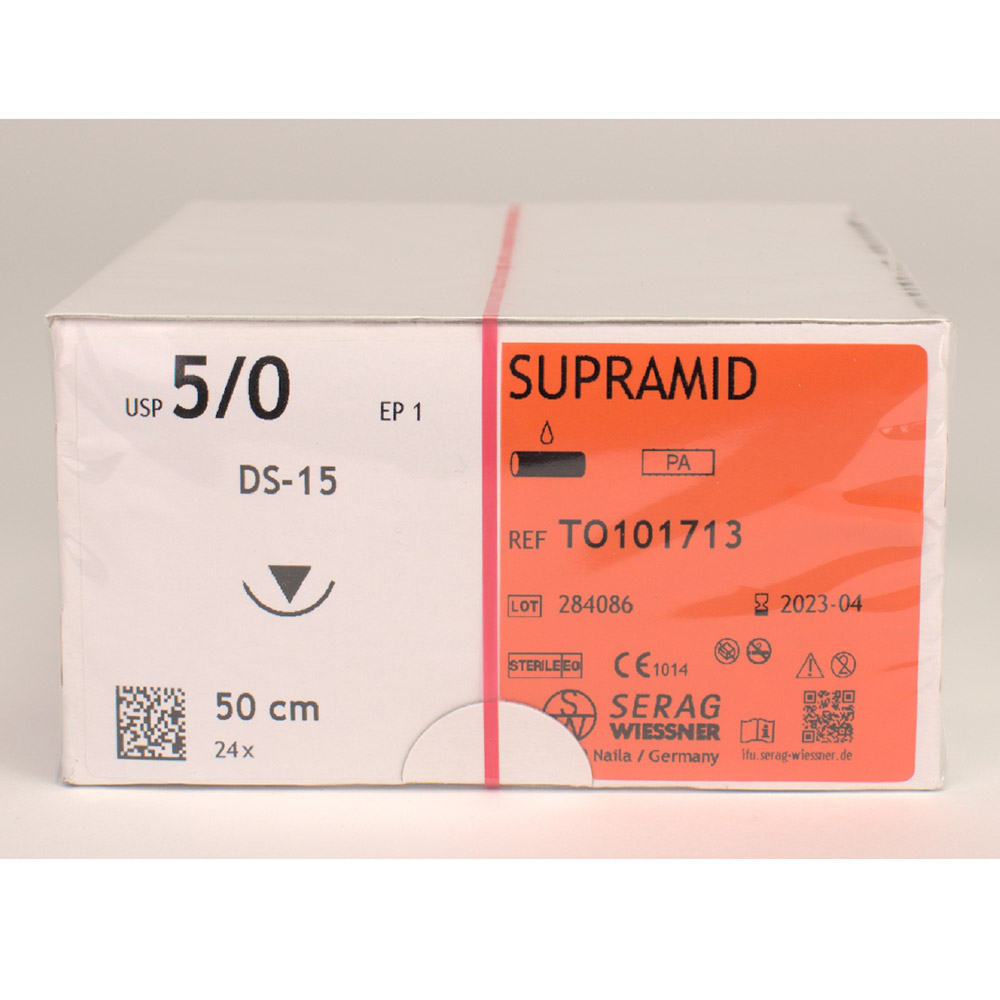 Supramid schwarz 5/0 DS-15 2Dtz
