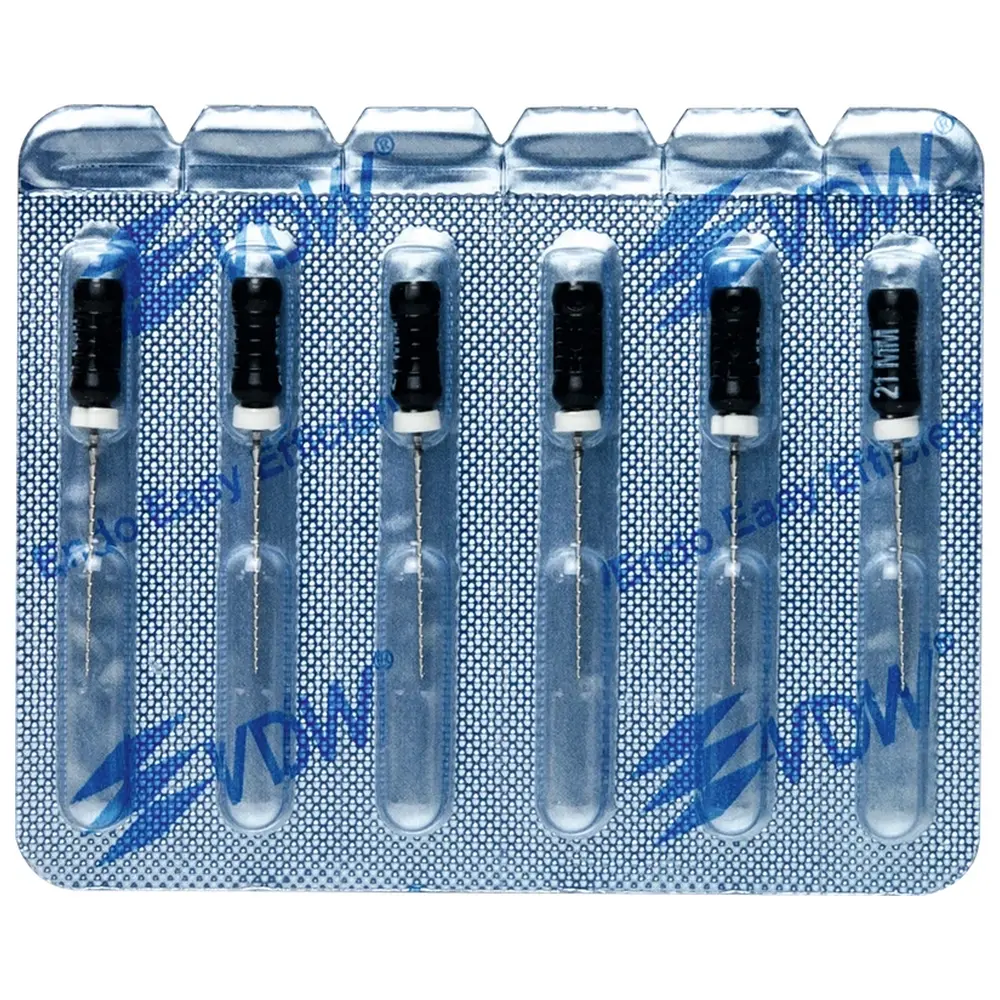VDW STERILE Hedstroem Feilen - Blisterpackung 6 Stück 21 mm ISO 040