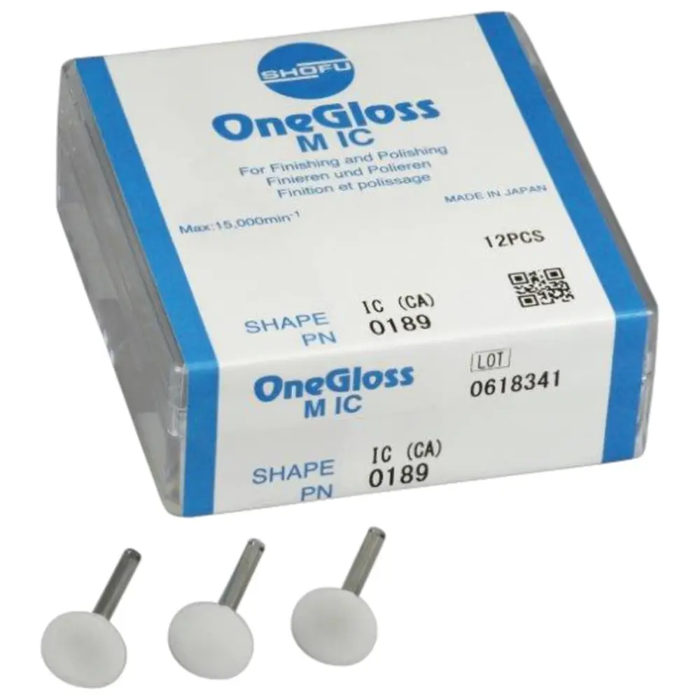 SHOFU OneGloss™ - Packung 12 Polierer M, IC, montiert