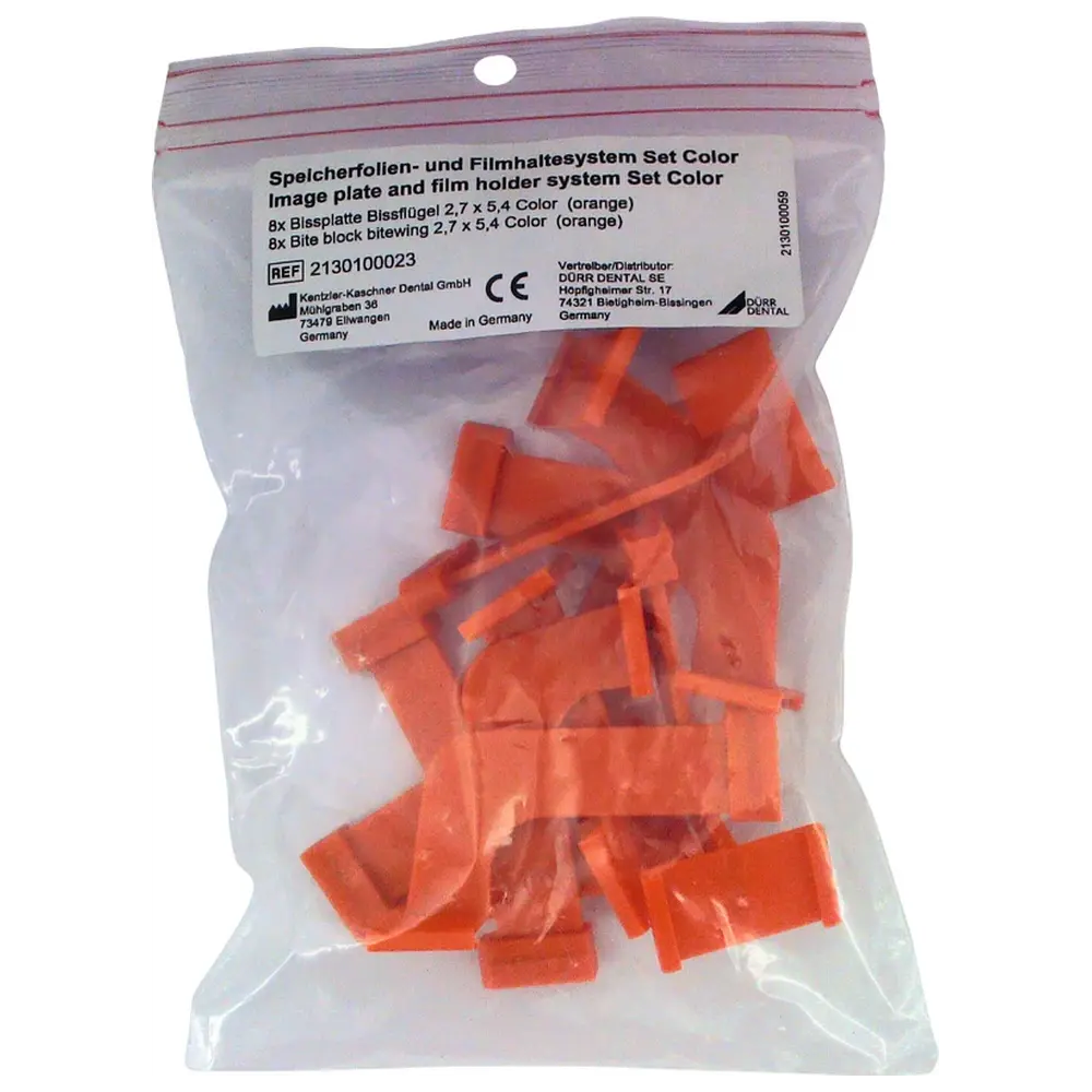 Dürr Dental VistaRay Sensorhalter - Packung 8 Bissplatten Bissflügel 2,7 x 5,4, orange
