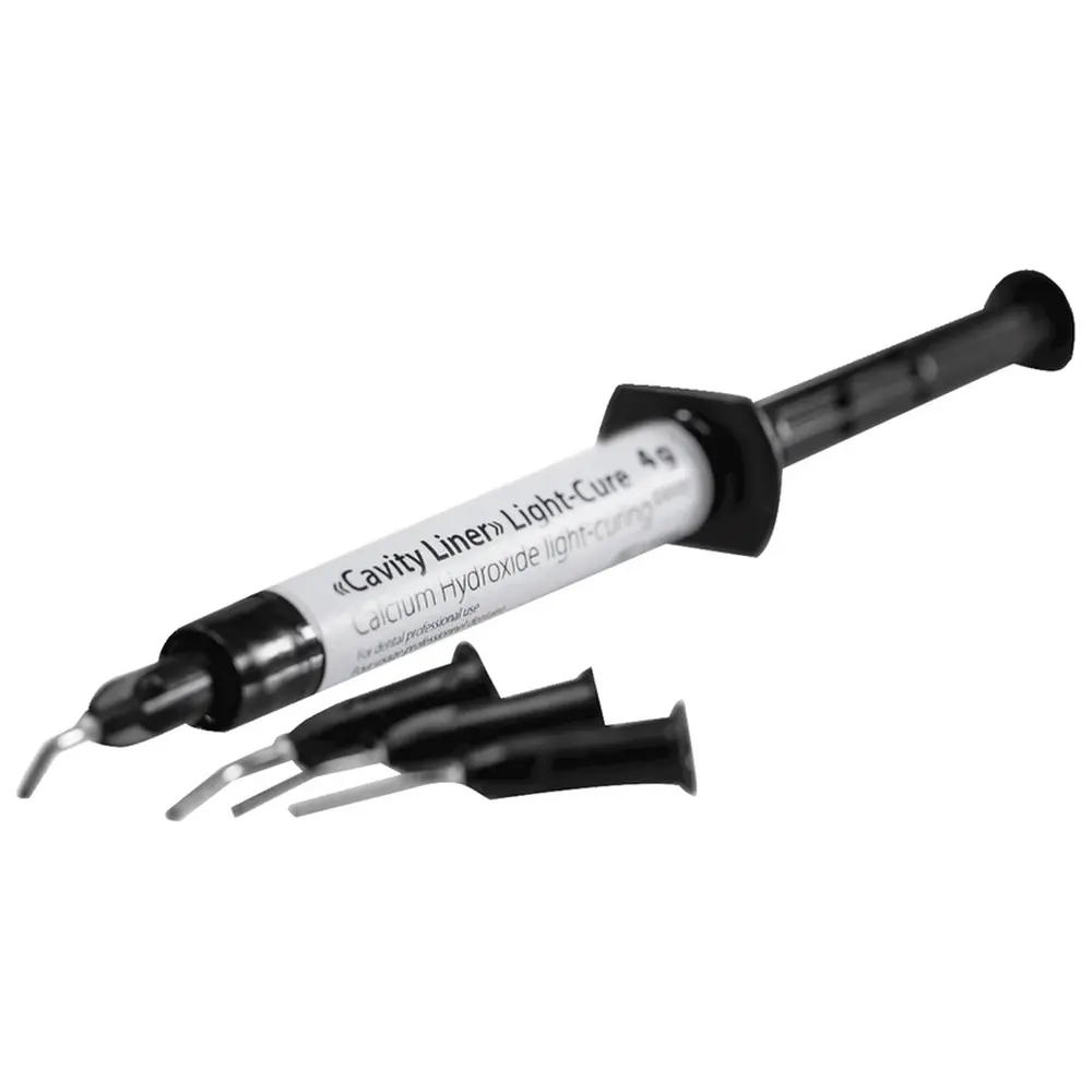Produits Dentaires Cavity Liner Light Cure - Kit 2 x 2 g Spritze, 20 Tips