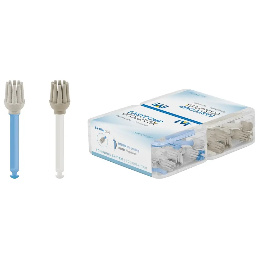 EVE Ernst Vetter EVE EASYCOMP - Set 20 Stück blau mittel, 20 Stück weiß fein, RA, Figur Occluflex, 5,5 x 8,7 mm