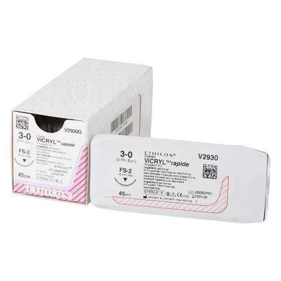 Ethicon Inc. VICRYL RAPID ungef.45cm 3-0 FS2 gefl.Stärke 2 Pa 12 Ethicon Inc. VICRYL RAPID ungef.45cm 3-0 FS2 gefl.Stärke 2 Pa 12
