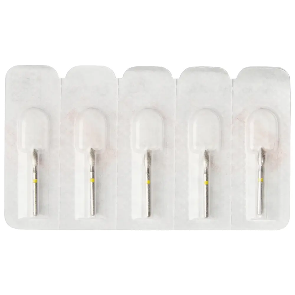 Edenta Diamanten 368 - Packung 5 Stück gelb superfein, FG, Figur 257 Knospe, 5 mm, ISO 023