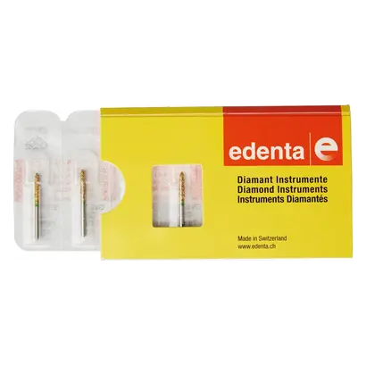 Edenta DIACUT V878K - Packung 5 Stück grün grob, FG, Figur 298 Torpedo konisch, 8 mm, ISO 020