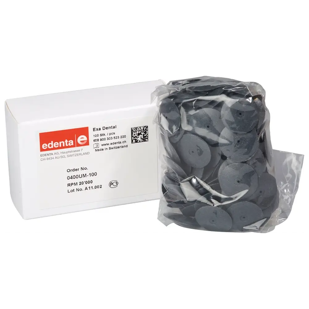 Edenta Exa Dental - Packung 100 Stück unmontiert, schwarz grob, Figur 303, 3 mm, ISO 220