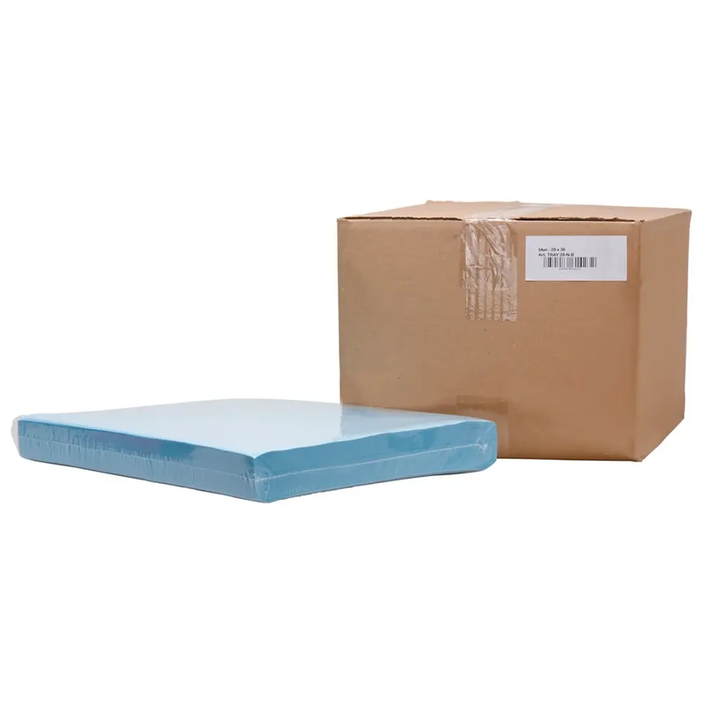 Akzenta Dental Tray-Einlagen - Karton 5 x 250 Stück 28 x 36 cm, blau