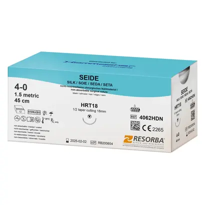 Healthium Medtech Limited Seide Nahtmaterial HRT18 4/0 schwarz Pa 12
