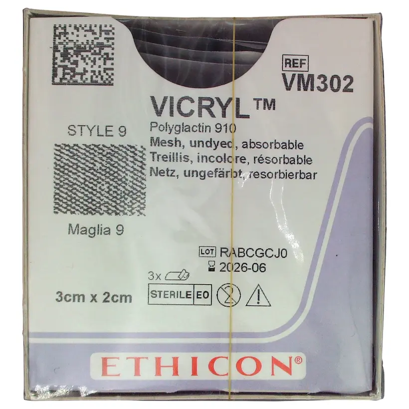 Johnson & Johnson International VICRYL Netz ungef.3x2cm VM302 Pa 3 Johnson & Johnson International VICRYL Netz ungef.3x2cm VM302 Pa 3