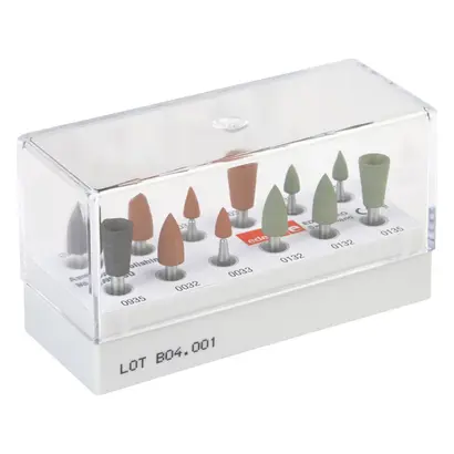Edenta Amalgam Polishing Kit - Set 2 Reducer (2 x schwarz) 10 Polierer (5 x braun, 5 x grün)
