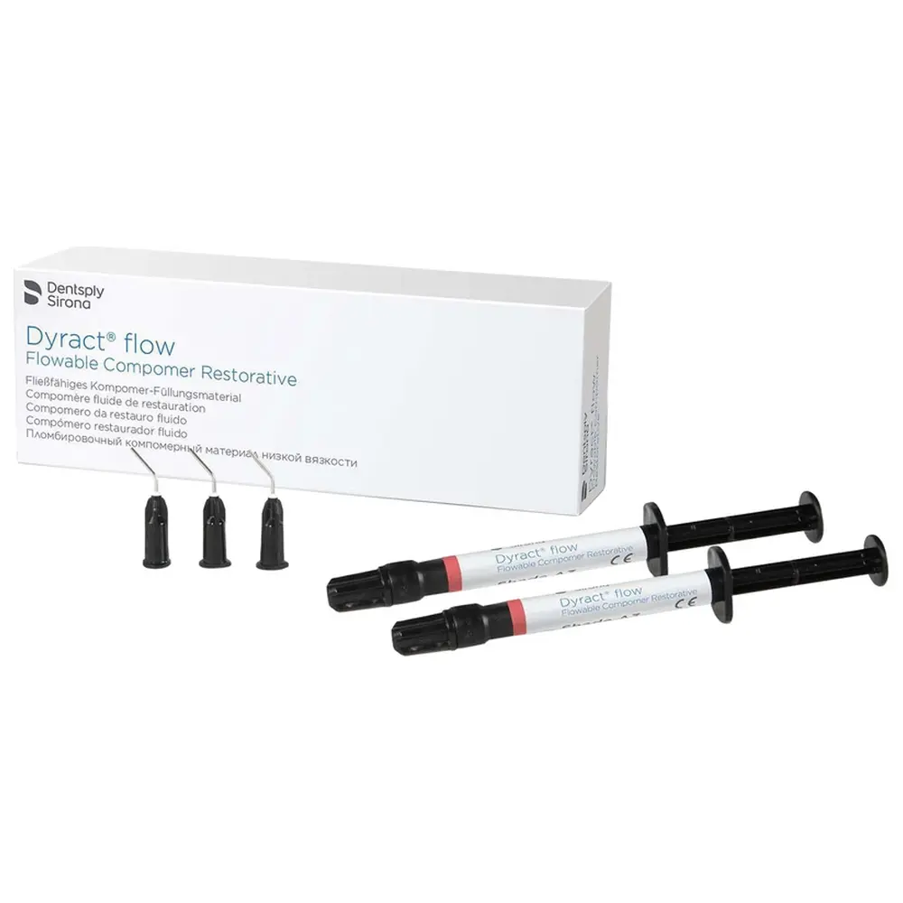 Dentsply Sirona Dyract® flow - Nachfüllpackung 2 x 1 ml Spritze A3, 25 Applikatornadeln schwarz